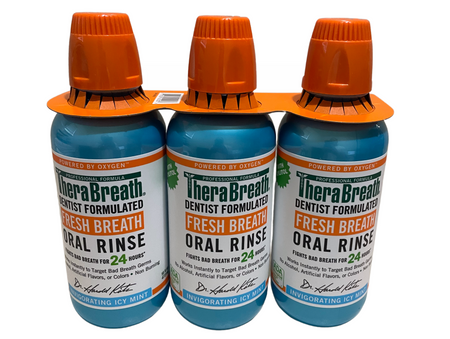 TheraBreath Oral Rinse Fresh Breath Invigorating Icy Mint, 3 pack, 16 oz