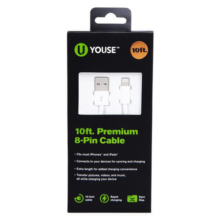 U-Youse 10ft. Premium 8-Pin Cable U-Youse 10ft. Premium 8-Pin Cable