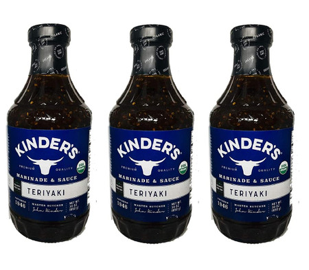 Kinder's Organic Teriyaki Marinade & Dipping Sauce 3 Pack 30 Ounce (Free shipping)
