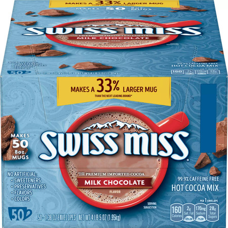 Swiss Miss Milk Chocolate Hot Cocoa Mix Packets 50 ct. Swiss Miss Milk Chocolate Hot Cocoa Mix Packets 50 ct.