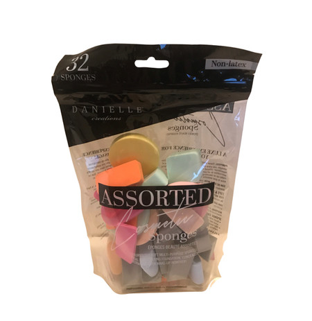 Danielle Creations Assorted Cosmetic Sponges, Latex Free, 32 Sponges