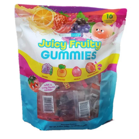 Tropical Fields Juicy Fruity Assorted Flavors Gummies 16 Individual Packs
