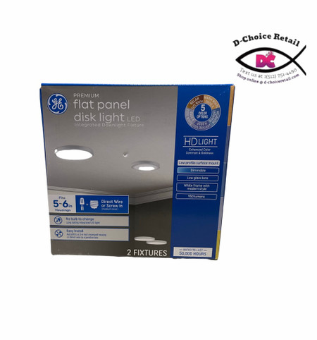GE Lighting Premium Flat Panel Disk Light, Integrated Downlight Fixture (2 pack)