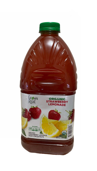 Grown Right Organic Strawberry Lemonade 96 oz jug - front view