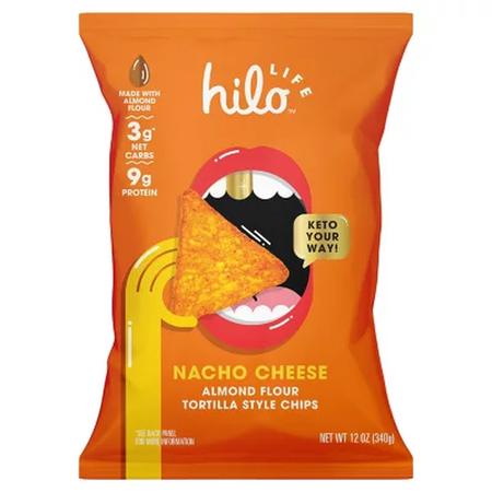 Hilo Life Almond Flour Tortilla Style Chips Nacho Cheese (12 Oz.)