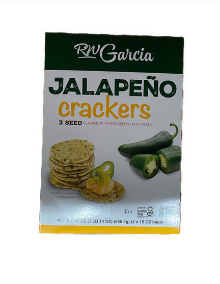 RW GARCIA 3 SEED JALAPPENO CRACKERS (30 OZ)