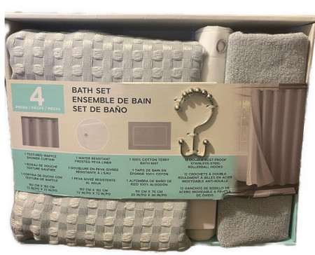 4-Piece Bath Ensemble – Blue & Gray 4-Piece Bath Ensemble – Blue & Gray