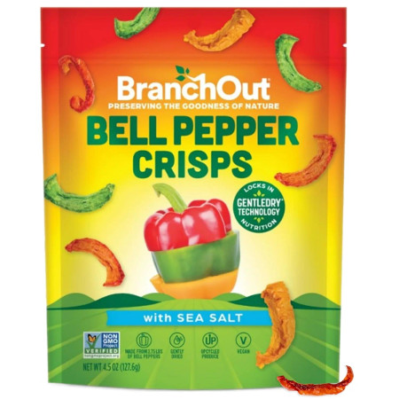 BranchOut Bell Pepper Crisps – On-the-Go Veggie Snack, 4.5 oz