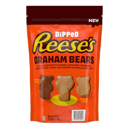 Dipped Reese’s Graham Bears – Milk Chocolate & Peanut Butter, 24 oz Bag