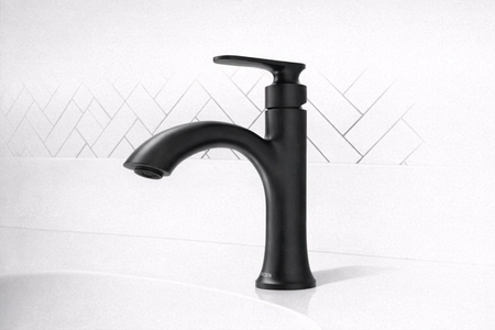 Moen Ellicott Single Handle Bathroom Faucet in Matte Black - NOB