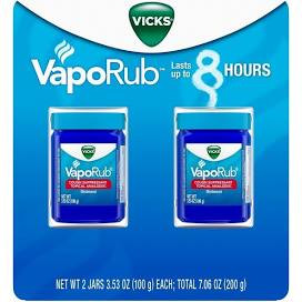 Vicks VapoRub Cough Suppressant Topical Analgesic Ointment (3.53 Ounce, 2 Count)