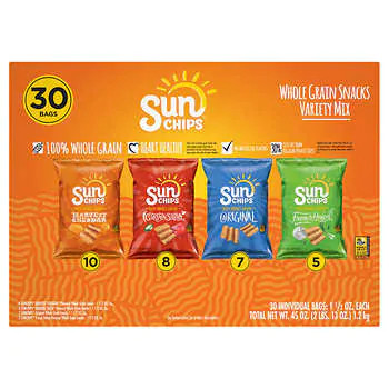 Sun Chips Whole Grain, Variety, 1.5 oz, 30 ct