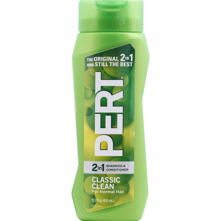 Pert Shampoo & Conditioner 2 in 1 For Normal Hair Classic Clean - 13.5 Fl. Oz.