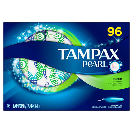 Tampax Pearl Unscented Tampons, Super 96 count Tampax Pearl Unscented Tampons, Super 96 count