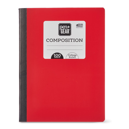Pen + Gear Composition Book, College Ruled, 100 Pages, Red Pen + Gear Composition Book, College Ruled, 100 Pages, Red