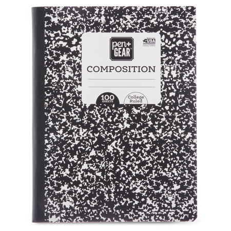 Pen + Gear Composition Book, College Ruled, 100 Pages, Black and White