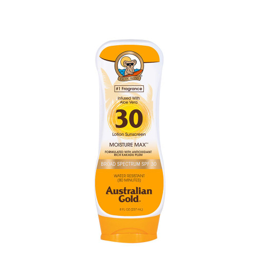 Australian Gold Moisture Max Infused with Aloe Vera Sunscreen Lotion SPF 30, 8 Ounce