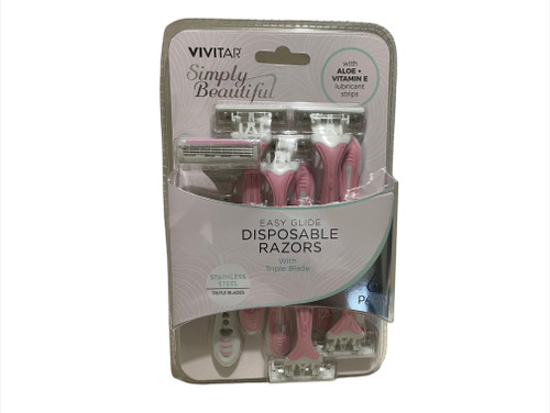 Vivitar Simply Beautiful Easy Glide Disposable Razors with Triple Blade, 6 Pack