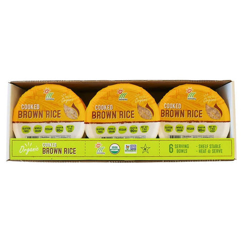 Minsley Organic Cooked Brown Rice Bowls, 7.4 oz., 6-count