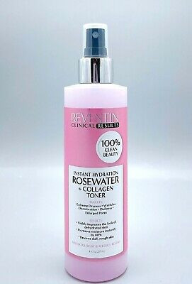 Reventin Clinical Results Instant Hydration Rosewater + Collagen Toner 8 oz New