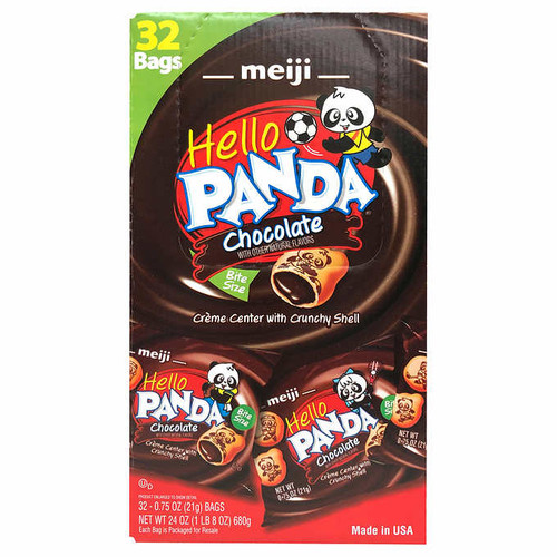 Meiji Hello Panda Chocolate Creme Filled Cookies, 0.75 oz, 32-count