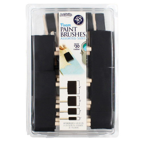 ArtSkills Craft Foam Paint Brush Set 4 Sizes 48 Pieces