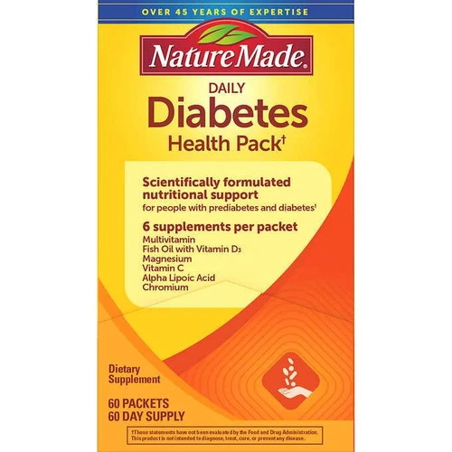 Nature Made Diabetes Health 2 Pack, 60 Packets each (Free shipping)