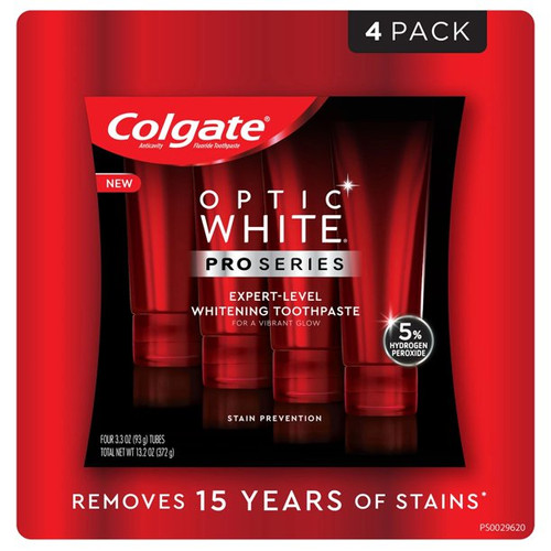 Colgate Optic White Pro Series Whitening Toothpaste (3.3 oz., 4 pk.) Free Shipping