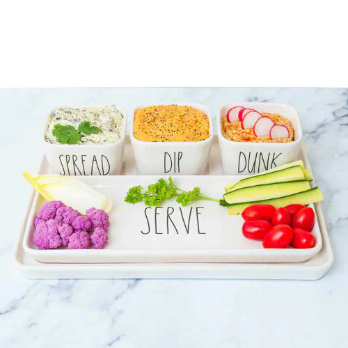 Rae Dunn 5-piece Stoneware Serve Set