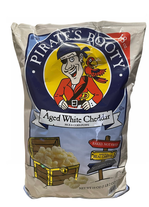 Pirate's Booty Aged White Cheddar Puffs, 18 Ounce Family Size Bag