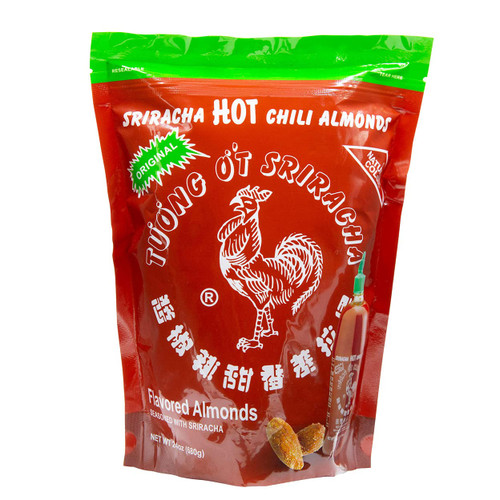 Sriracha Hot Chili Almonds- Seasoned with Authentic Sriracha Flavor ~ 24 oz