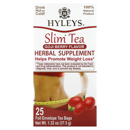 Hyleys ~ Goji Berry Slim Tea ~ Herbal Supplement 25 Foil Envelope Tea Bags