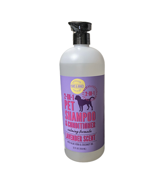 Paws & Bones ~ Lavender 2-in-1 Pet Shampoo & Conditioner 32 fl oz