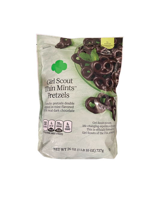 Girl Scout Thin Mints Pretzels 100% Real Dark Chocolate, 26 Ounce