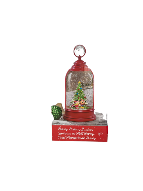 Disney Holiday Lantern Christmas Tree Snow Dome Water Globe glitter