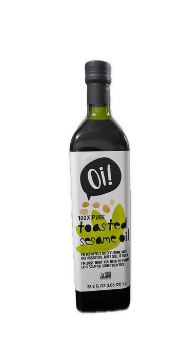 Oi! 100% Pure Toasted Sesame Oil,33.8 fl oz. Glass Bottle