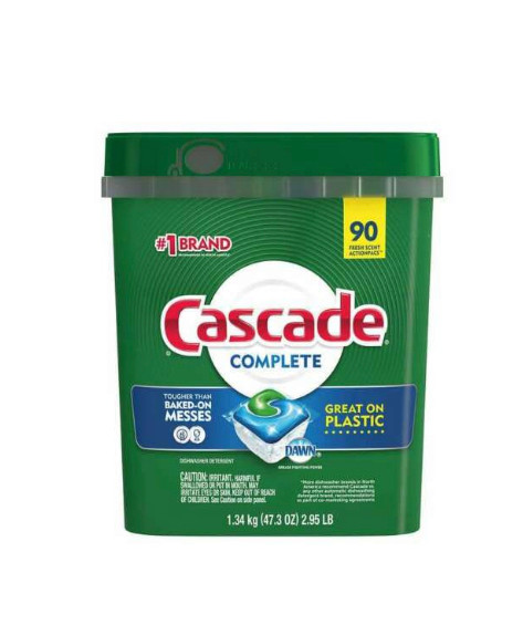 Cascade Complete Dishwasher Detergent Actionspacs, 90-count
