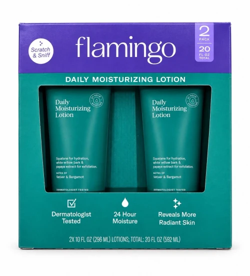 Flamingo Dry Skin Relief Hydrating Daily Body Lotion, 10 oz (2 Pack)