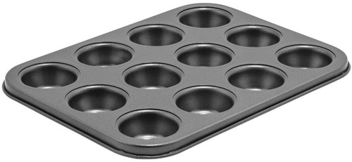 Winco CMF-12M 12 Cup Carbon Steel Non-Stick Mini Muffin Pan