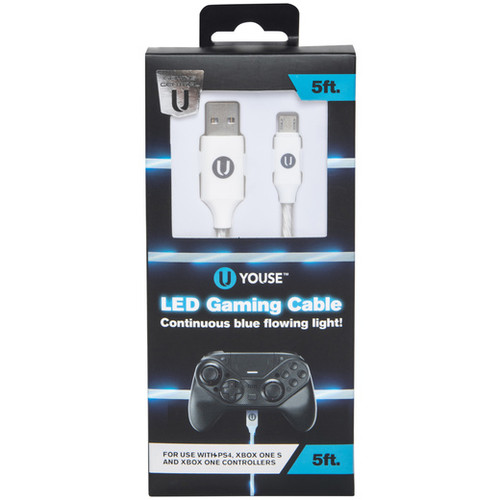 U Youse 5ft LED controller charging cable for use with xbox and playstation controllers