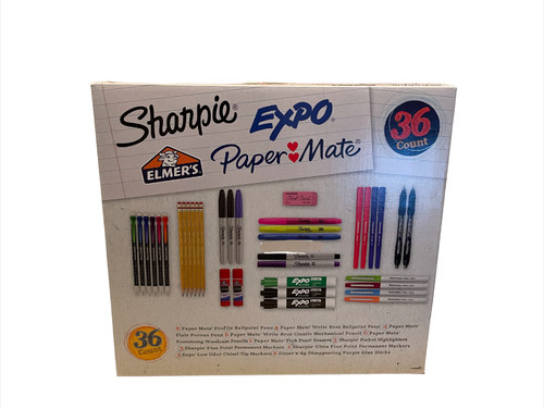 Sharpie Expo Paper Mate Elmer's Back To School Essentials 36 Count Supply Kit