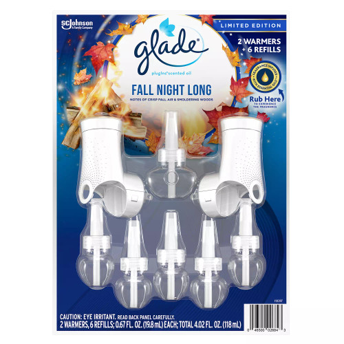 Glade PlugIns 2 Warmers + 6 Refills, Fall Night Long