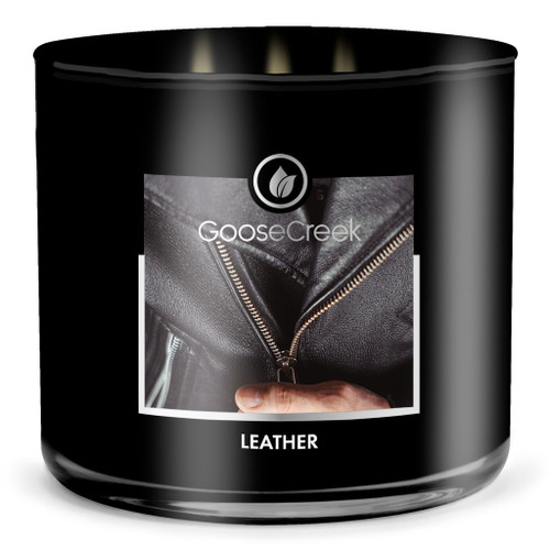 Goose Creek Leather Large 3-Wick Candle