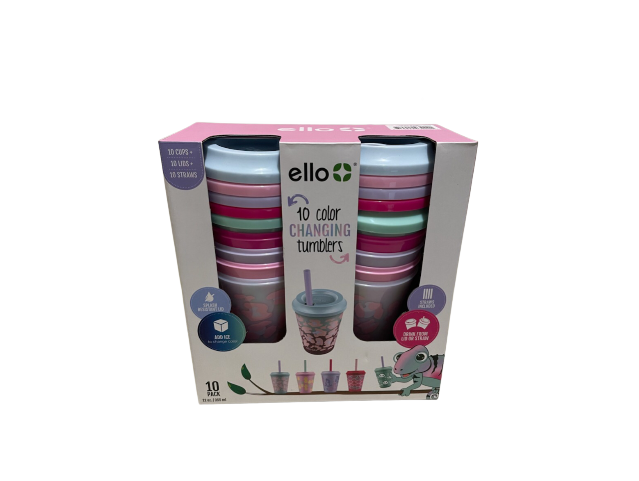 Ello Kids 12-Ounce Color Changing Tumblers with Lids and Straws