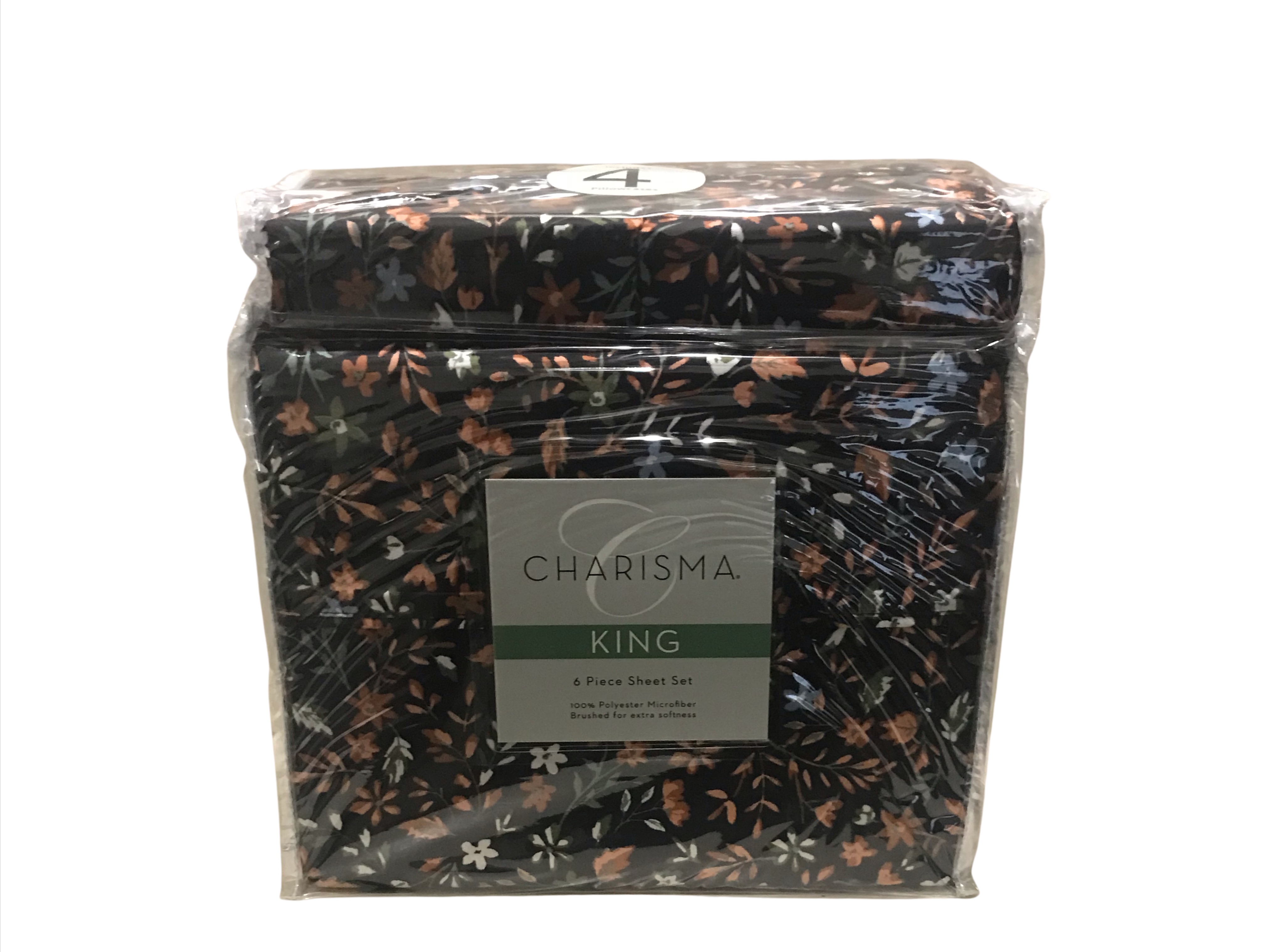 Charisma King 6 Piece Sheet Set, Includes 4 Pillow Cases