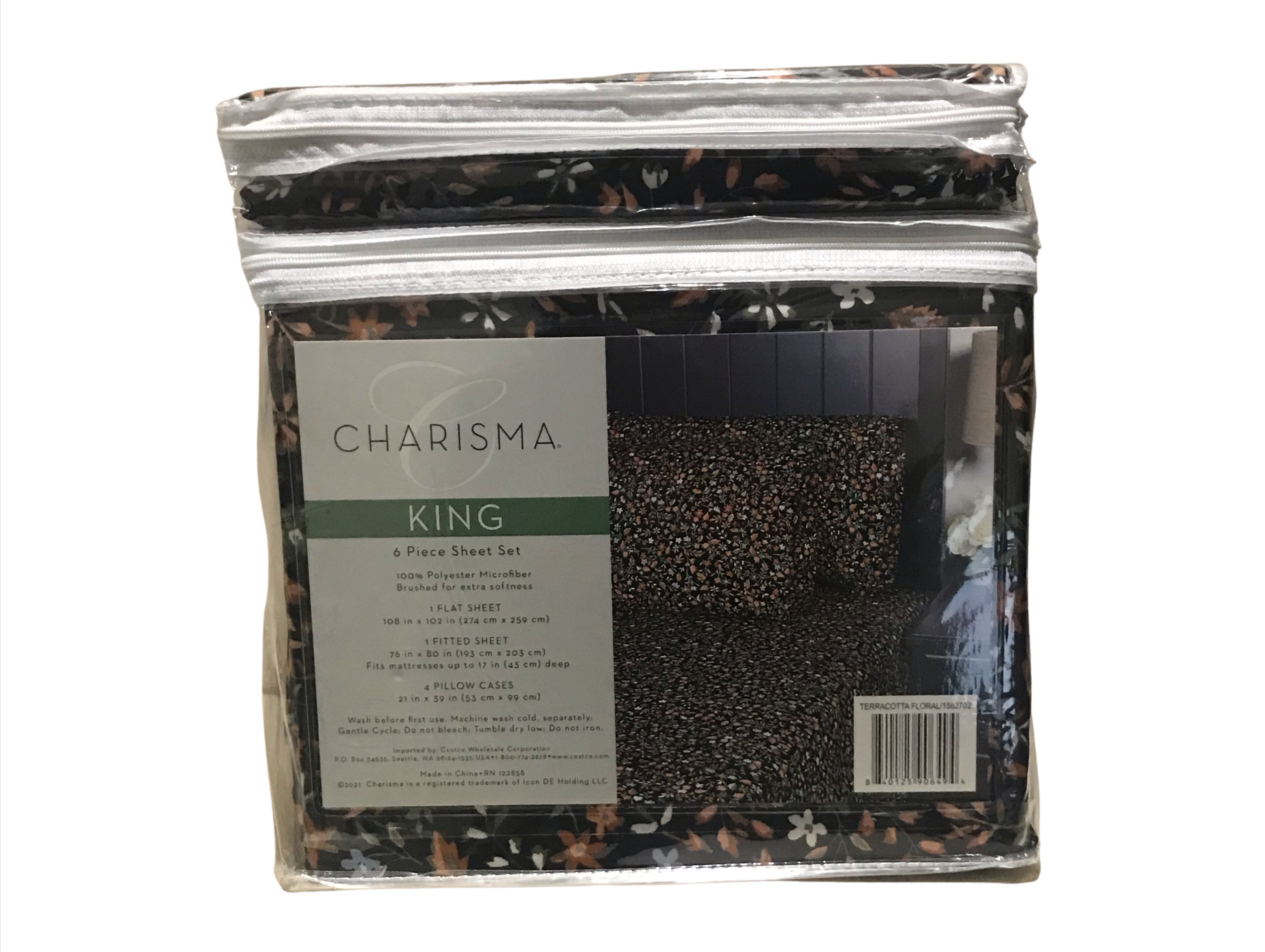 Charisma King 6 Piece Sheet Set, Includes 4 Pillow Cases