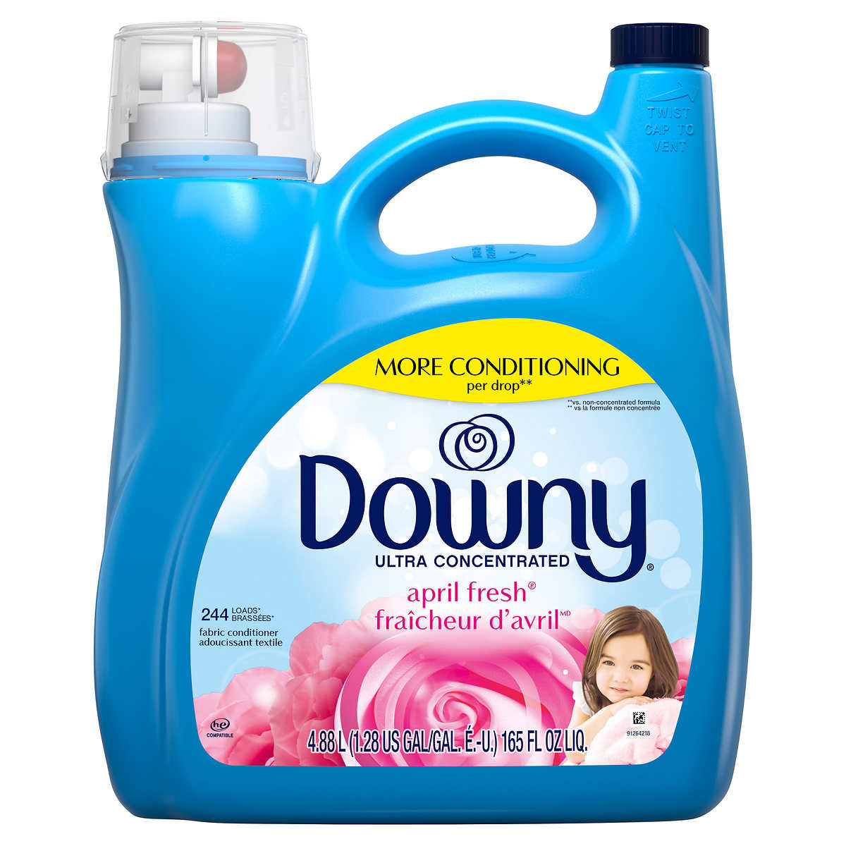 Tide HE Laundry Detergent w/Downy - April Fresh Scent (110 loads) - 150 oz.  - Fore Supply Company