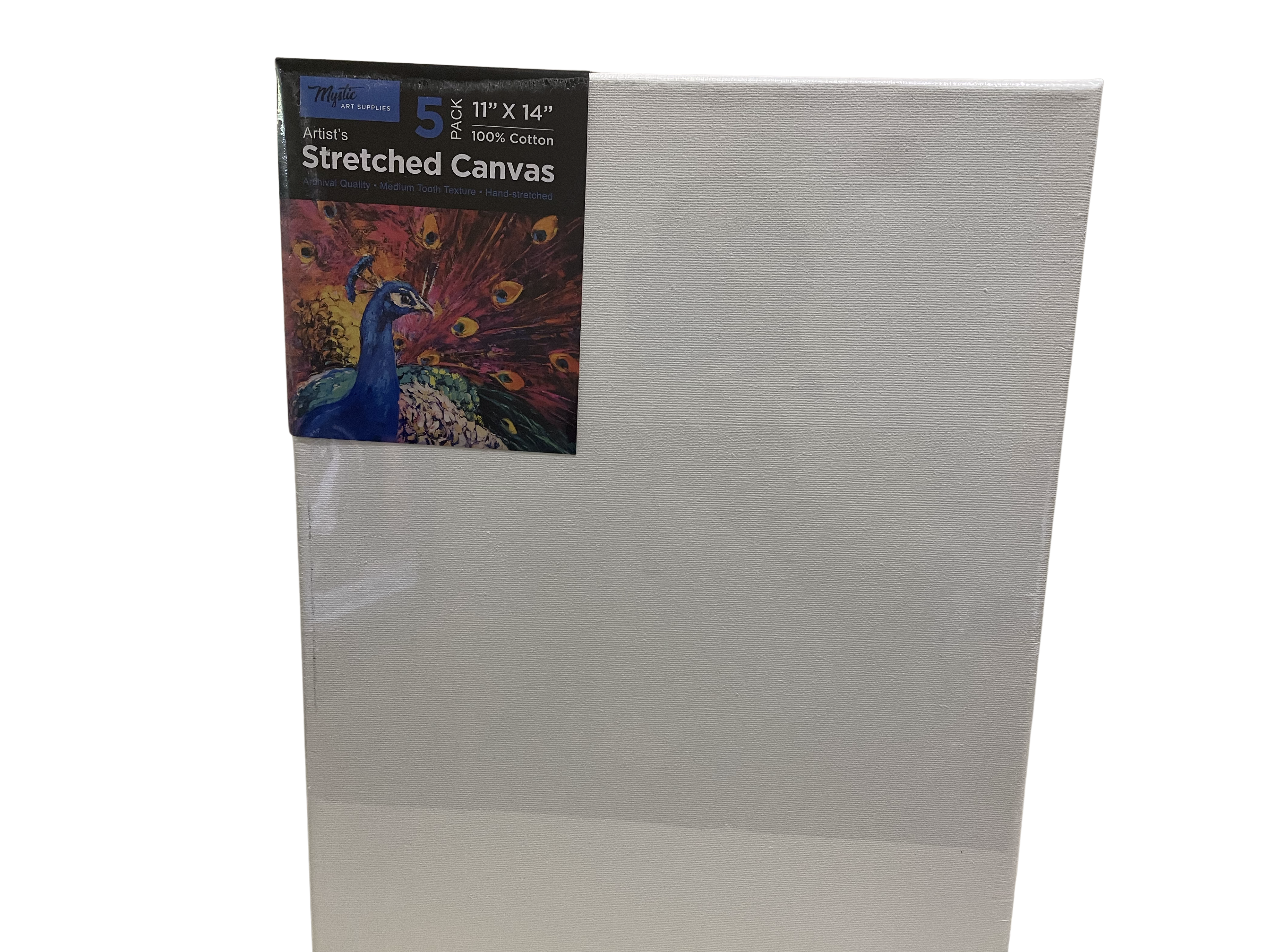 Mystic Art Supplies Artist's Stretched Canvas, 5 pack, 11 X 14