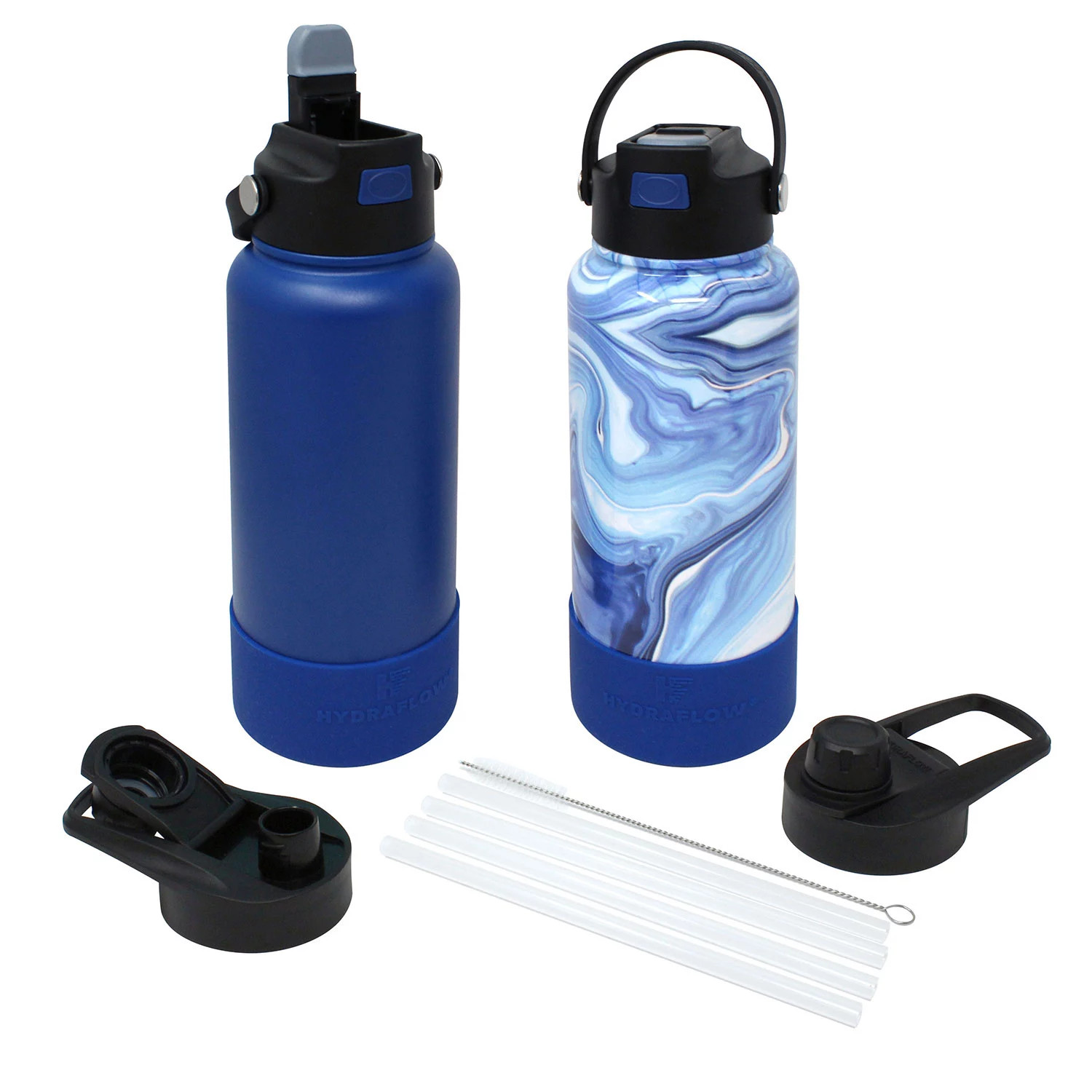 NEW Hydraflow 34-oz Double Wall Stainless Steel Bottle, 2 Pack