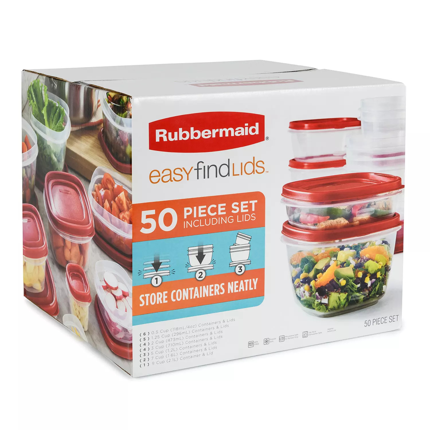 Rubbermaid Easy Find Lids Vents 5 Cups Container